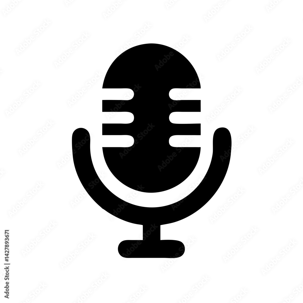 Microphone Icon Vector Illustration for Podcasts, Music, Voice Recording, Sound Equipment, and Audio Technology Microphone Icon Vector Illustration for Podcasts, Music, Voice Recording, Sound Equipment, and Audio Technology