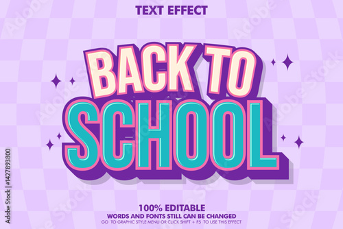 Wallpaper Mural editable text effect back to school with retro concept Torontodigital.ca