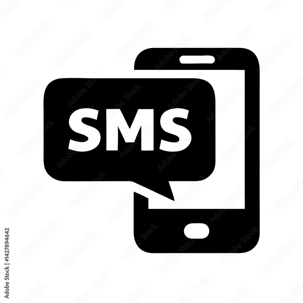 SMS Text Chat Message Symbol Communication Icon Set Vector Illustration SMS Text Chat Message Symbol Communication Icon Set Vector Illustration