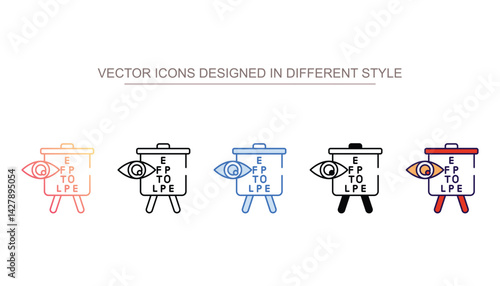 Eye Test icon design with white background stock illustration