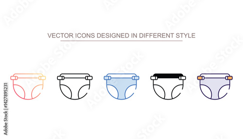 Elderly Diaper icon design with white background stock illustration