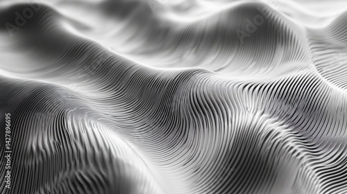 Wallpaper Mural Abstract Grayscale Undulating Landscape with Particle Texture Torontodigital.ca