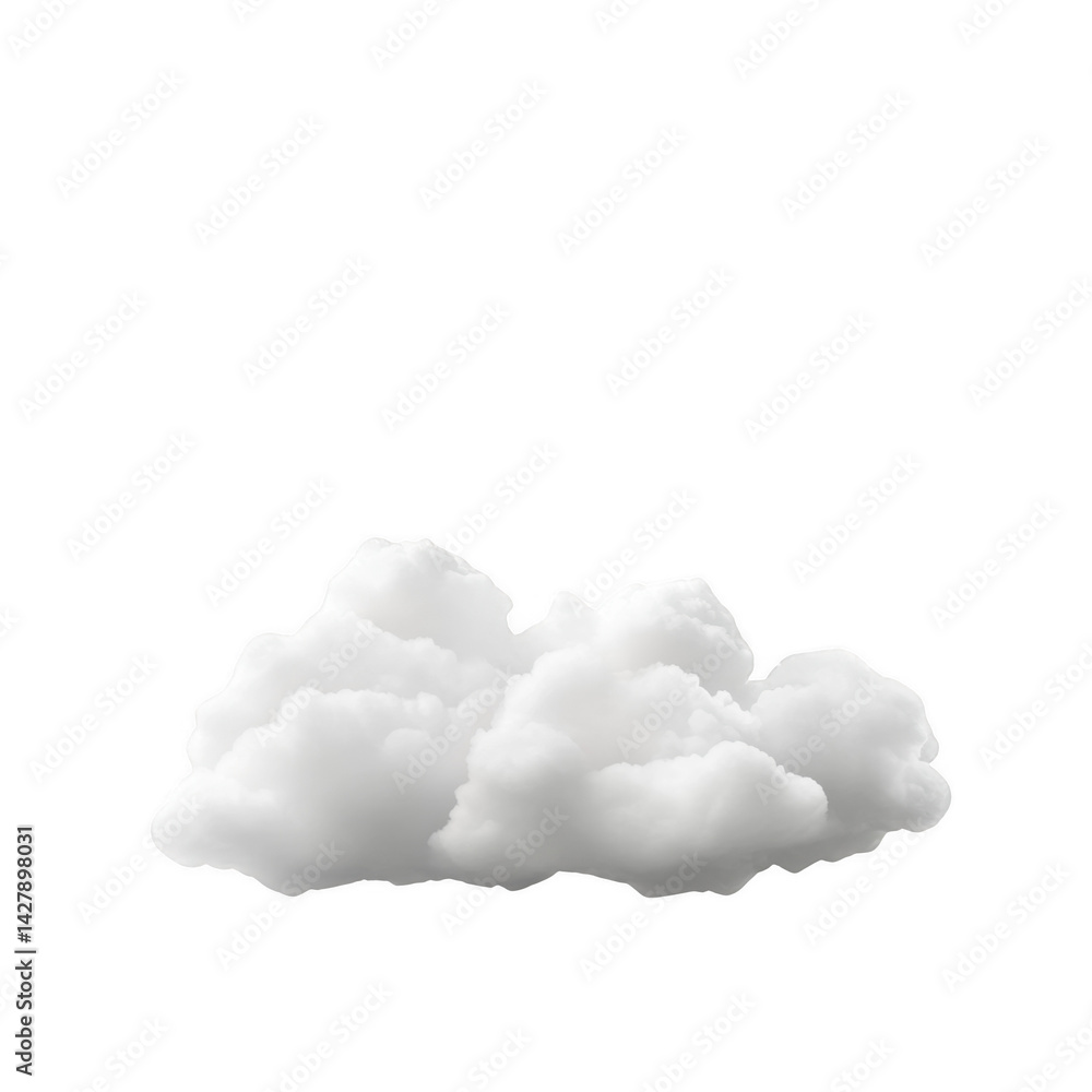 White fluffy cloud isolated on white background White fluffy cloud isolated on white background