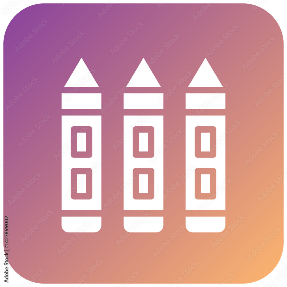 Fototapeta premium Crayons Icon Style