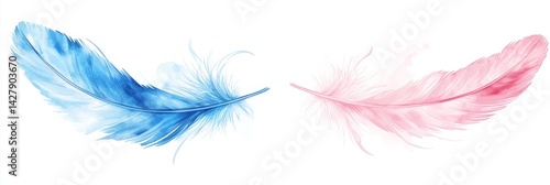 Delicate Dual Feathers
