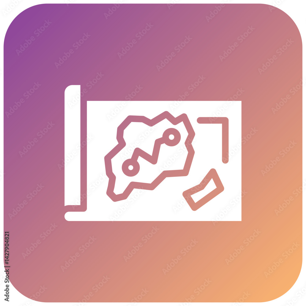 Obraz premium Pirate Map Icon Style