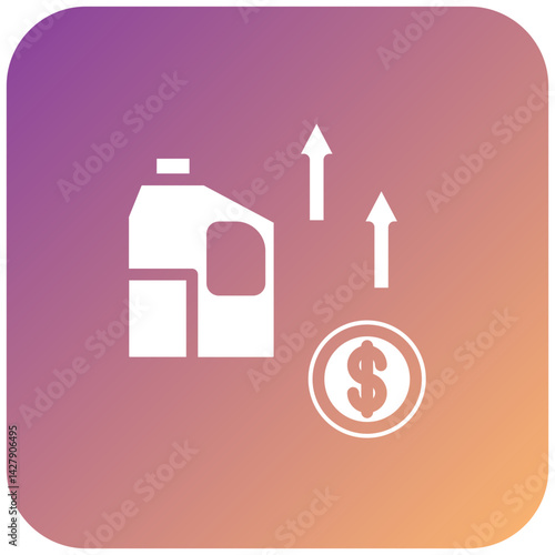 Oil Price Increase Icon Style