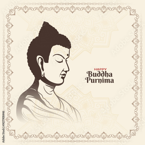 Happy Buddha Purnima religious Indian festival background