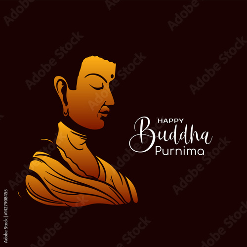 Beautiful Happy Buddha Purnima Indian festival classic background