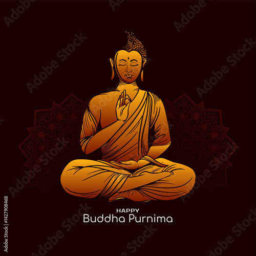 Happy Buddha Purnima religious Indian festival background