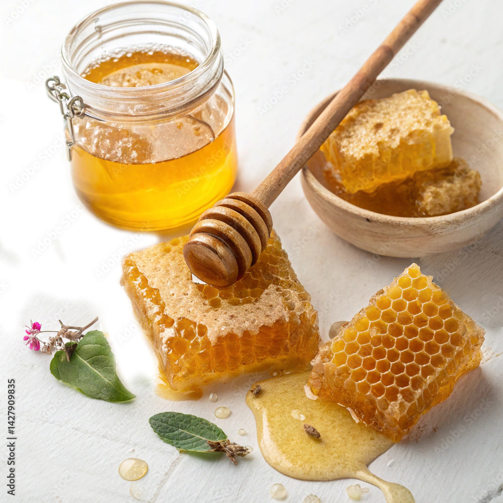 Raw Honeycomb with Jar and Wooden Dipper – Pure Organic Golden Honey
Raw Honeycomb with Jar and Wooden Dipper – Pure Organic Golden Honey