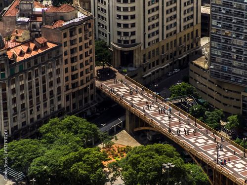 São Paulo, Brazil, march 10, 2008: aerial view of the Sancta Efigenia viaduct in downtown Sao Paulo city