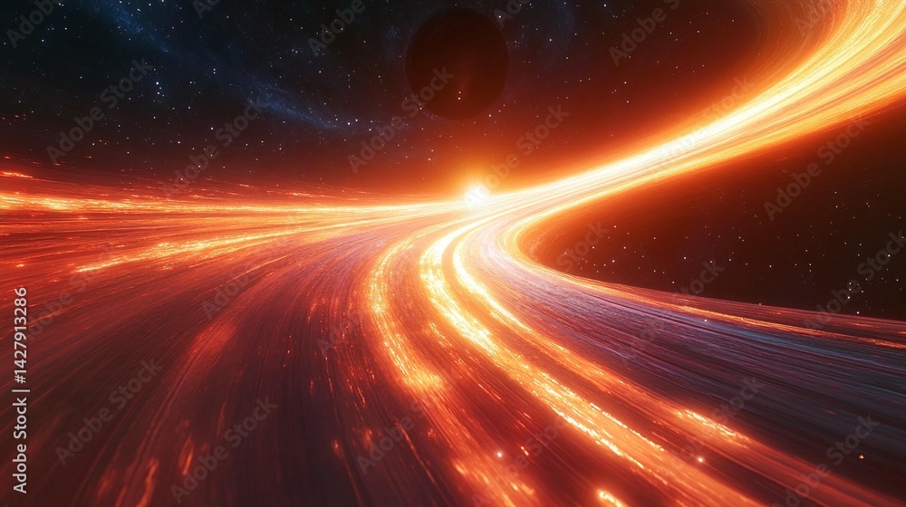 Obraz premium Cosmic Firestorm: Glowing Nebula