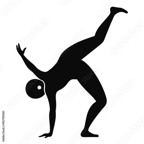 Cartwheel Silhouette Gymnastics Movement Vector