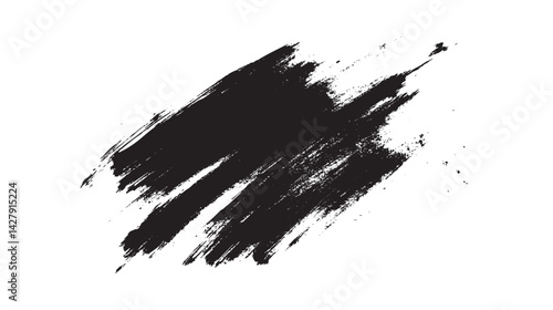 Grunge badge brush, hand drawn black sticker
