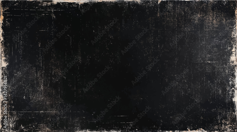 Black grunge overlay texture background. Dust wall grunge texture on distress back background. Dark scratched grunge background, old film effect, Very dark charcoal colors background, 