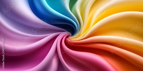 vibrant rainbow silk fabric swirl for fashion and craft design