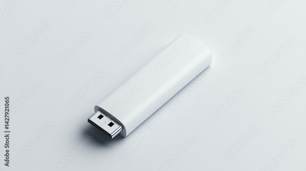 White USB Flash Drive Mockup White USB Flash Drive Mockup