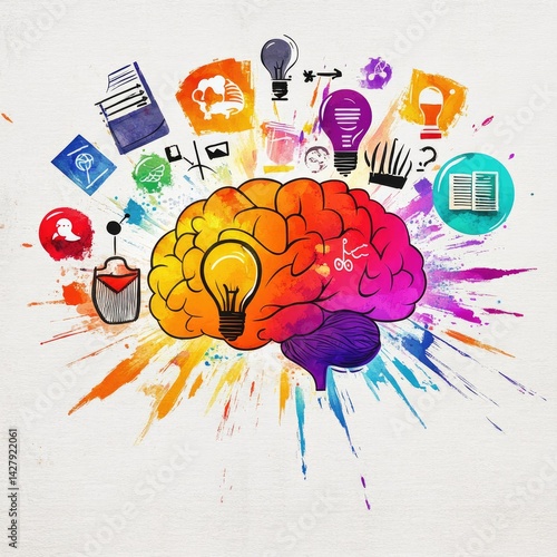 Colorful brain graphic with creative elements (1)