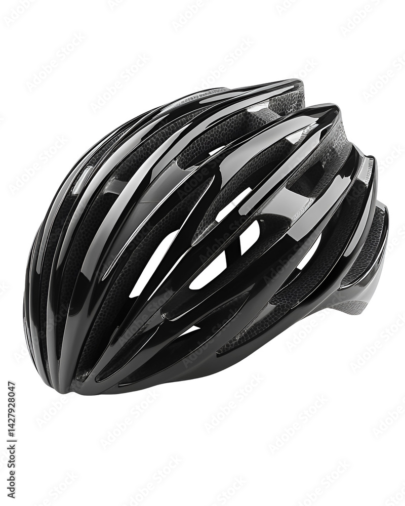 Sleek Black Bicycle Helmet Safety Gear Cycling Head Protection, Sleek Black Bicycle Helmet Safety Gear Cycling Head Protection,