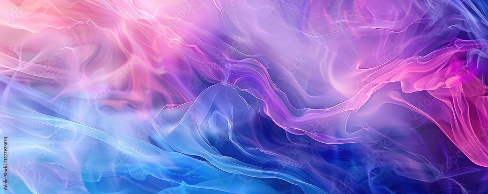 Obraz premium Abstract vivid colorful wave flowing express energetic texture. Seamless texture of vividness curve swirling convey sense of harmony and wonderful scene perfect for effect and graphic design. AIG61.