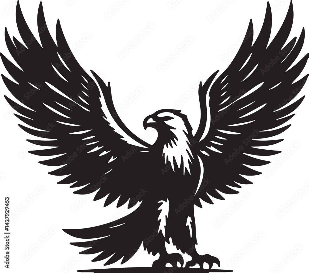 Obraz premium Eagle simple icon. Vector ICON all icon Viktor