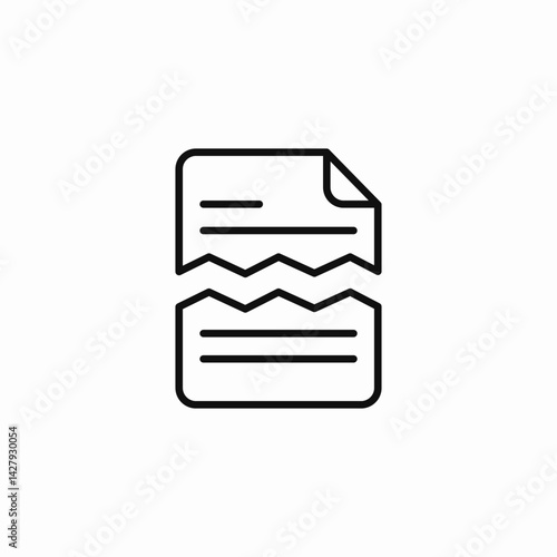 broken file icon sign vector