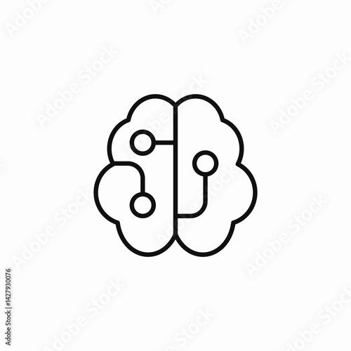 brain connected icon sign vector