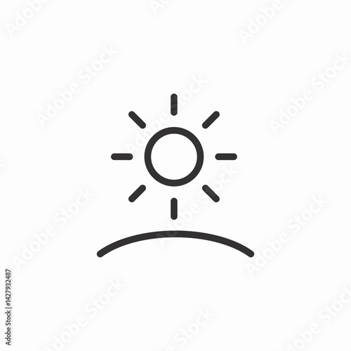 sun horizon icon sign vector
