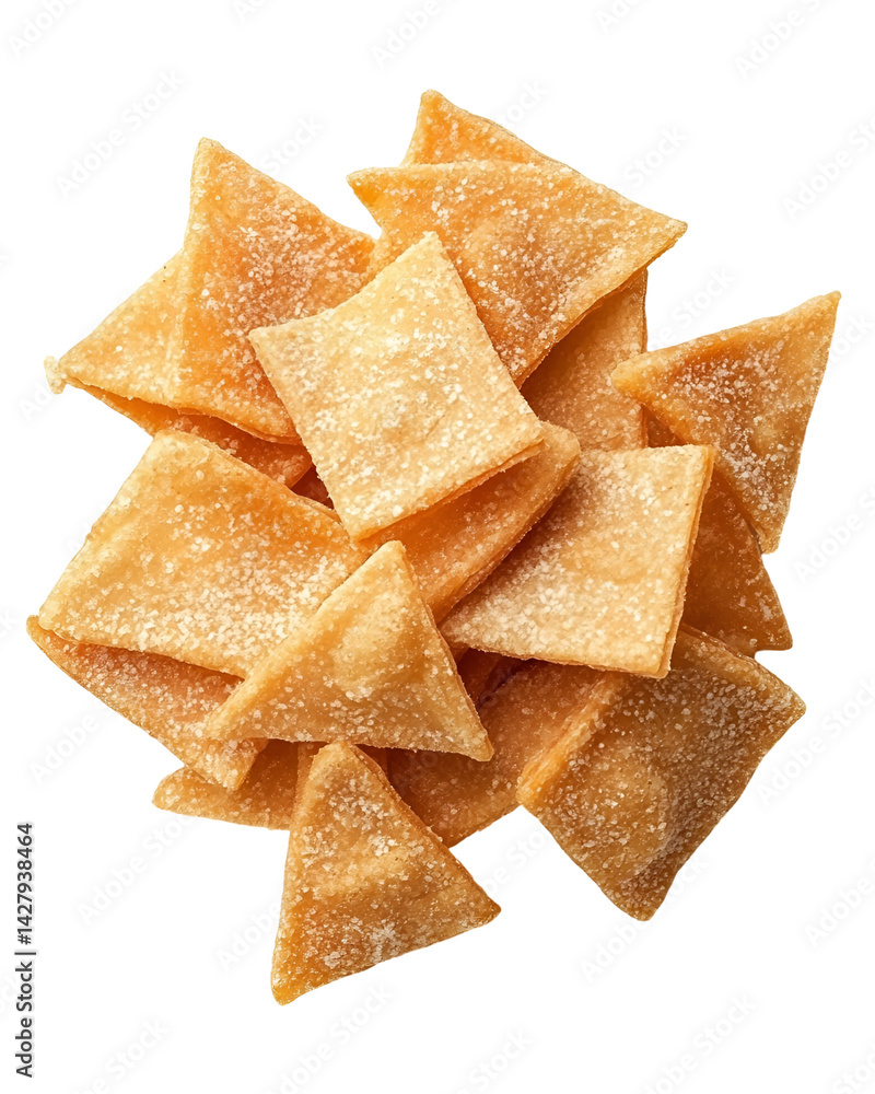 Sweet triangular and square crispy snacks Sweet triangular and square crispy snacks