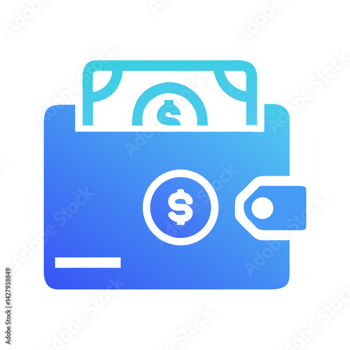 Free Download Gradient Wallet with Money Icon: Financial Design Illustration and Symbol - GFXLoad