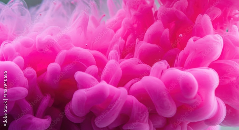 Fototapeta premium Abstract pink shapes blending in water 