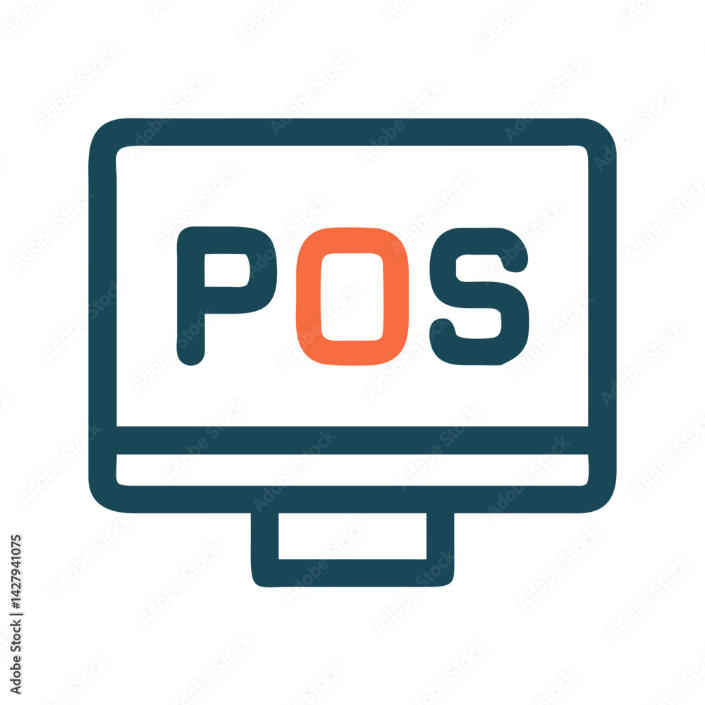 Point of Sale (POS) System Icon with a Modern and Clean Design Point of Sale (POS) System Icon with a Modern and Clean Design