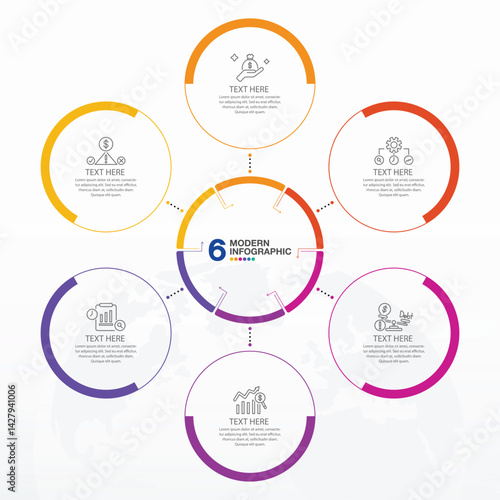 Circle 6 option infographic