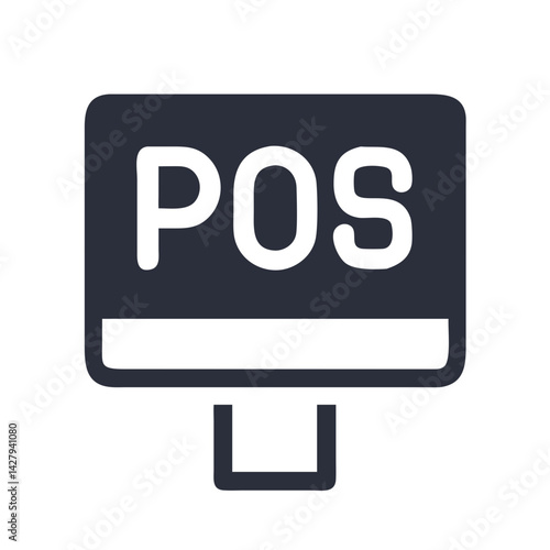 POS System Icon - Point of Sale Software on Computer Display