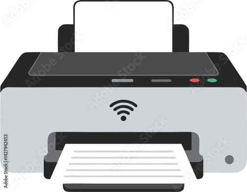 Inkjet Printer for Home or Office Use - Flat Vector Illustration
