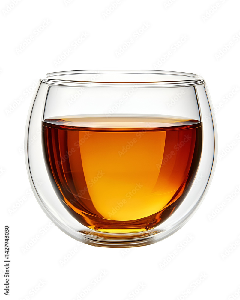 Amber Tea in Double Walled Glass Warm Drink Cozy Beverage Amber Tea in Double Walled Glass Warm Drink Cozy Beverage
