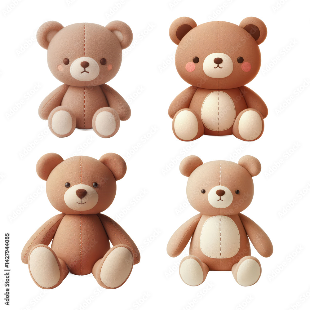 Teddy bear quartet Four cute designs Teddy bear quartet Four cute designs