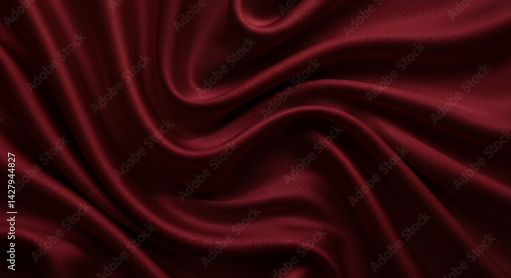 Fototapeta premium Burgundy Silk Fabric Waves