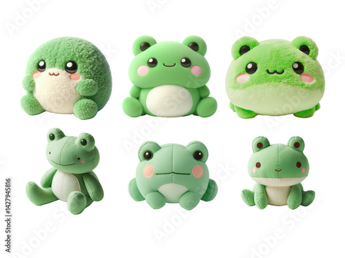 Adorable frog plushies a charming collection