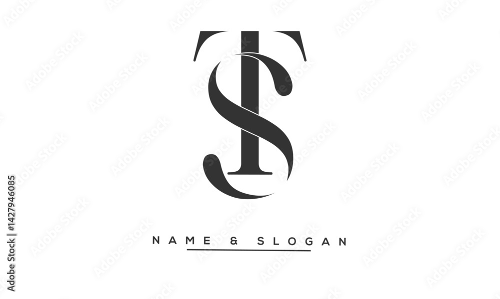 Obraz premium ST, TS Abstract Letters Logo Monogram