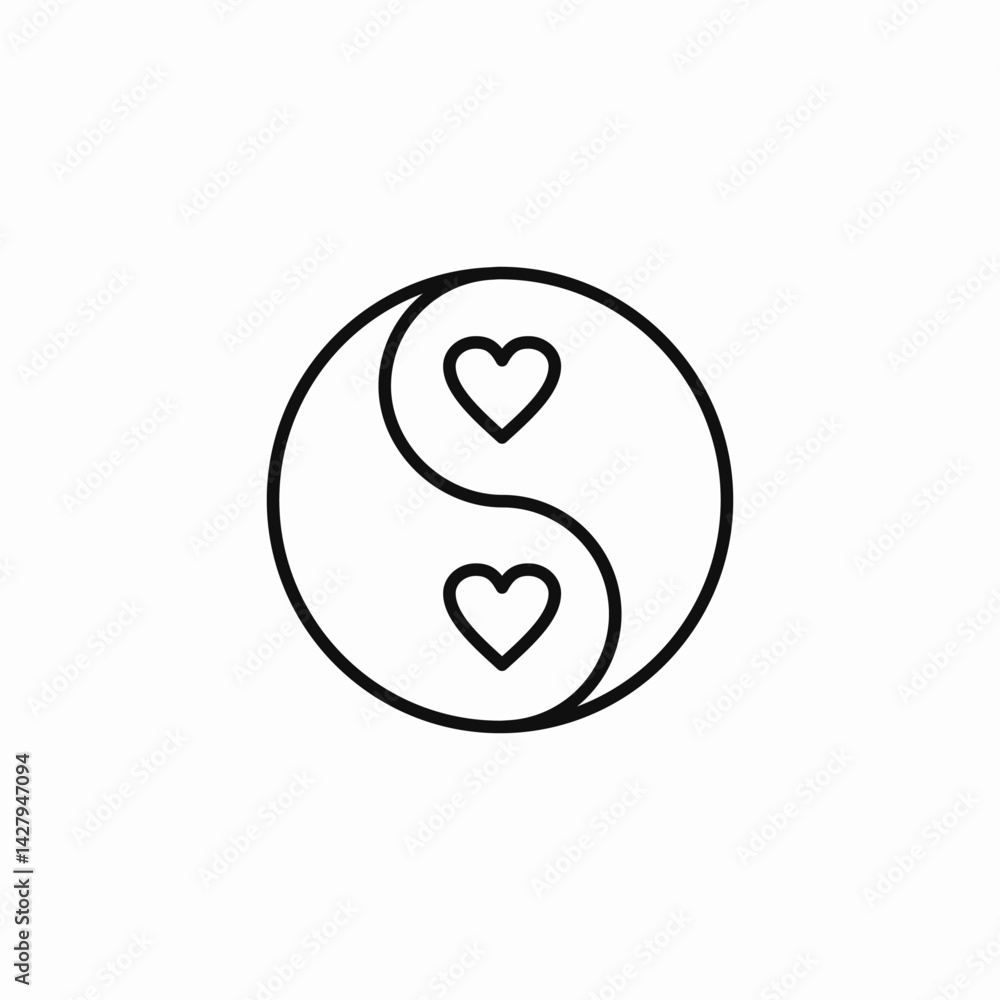heart harmony icon sign vector heart harmony icon sign vector