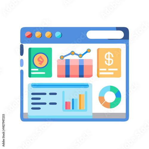 Financial Dashboard Interface with Charts, Statistics, and Income Tracking for Business Analytics
