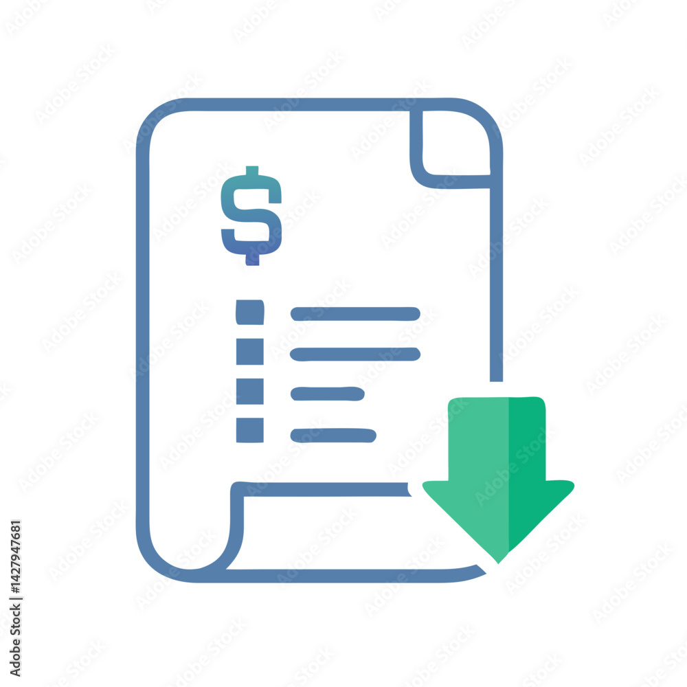 Download financial document icon on black background, invoice, budget, vector illustration Download financial document icon on black background, invoice, budget, vector illustration