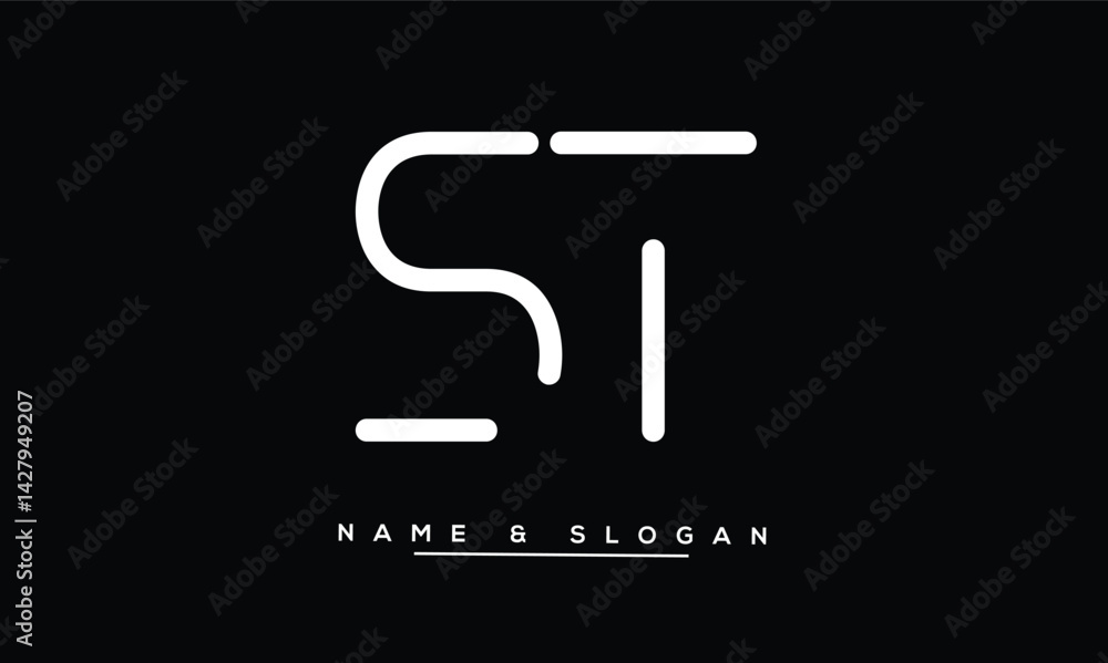 ST, TS Abstract Letters Logo Monogram