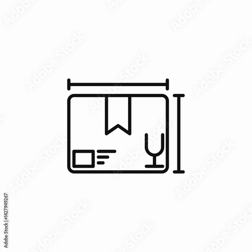 package dimensions icon sign vector