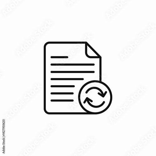 refresh document icon sign vector