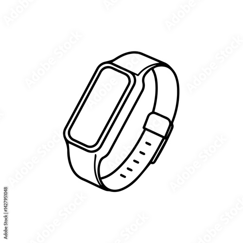 Smartwatch illustration, minimalist design, for app icons and websites