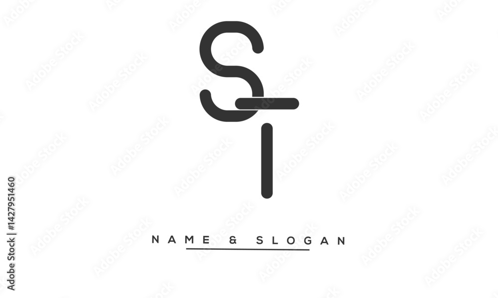 ST, TS Abstract Letters Logo Monogram