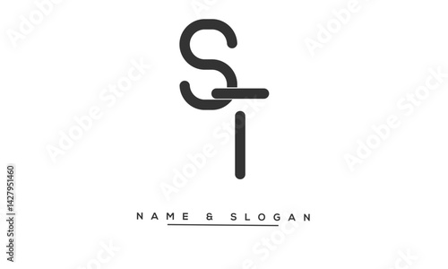 ST, TS Abstract Letters Logo Monogram